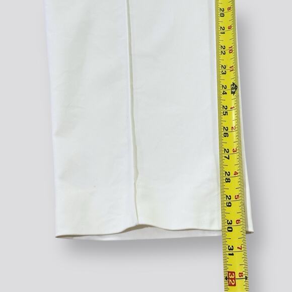 ST. JOHN Jennifer White Pants Trousers Straight Leg Front Seam Womens Size 14 - Picture 12 of 12